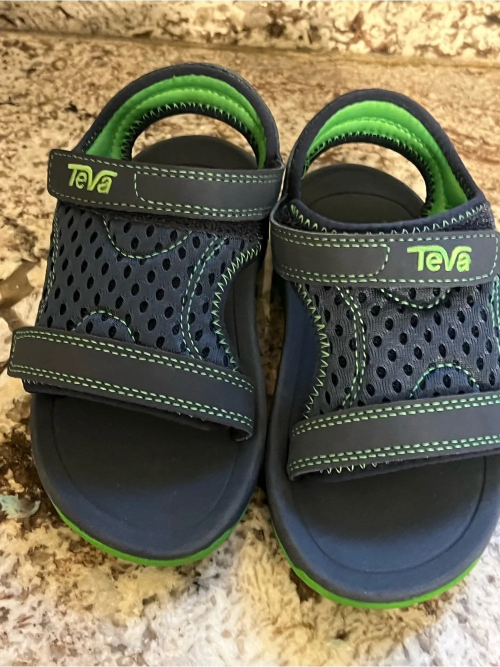 Teva Kids' Navy and Green Adjustable Sandals